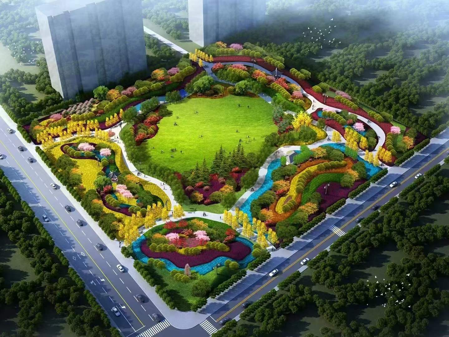 豪家集团承建的政务花园项目效果图